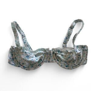 Black Bough swim floral bikini top